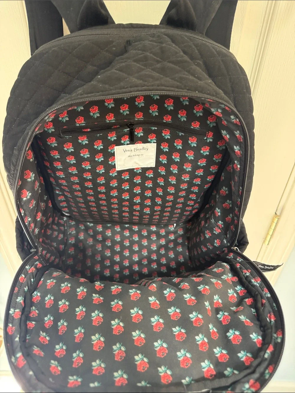 Vera Bradley Black Quilted Backpack